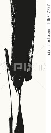 Abstract Black and White Ink Brush Strokes 136747757