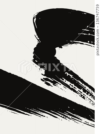 Japanese Ink Brush Stroke Vector Banner Japanese Ink Brush Stroke Vector Banner 136747759