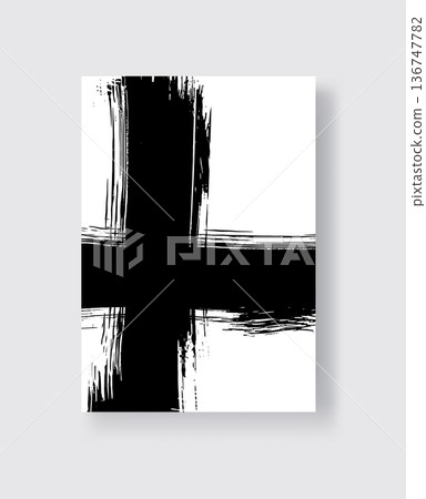 Abstract ink brush banners with grunge effect Abstract ink brush banners with grunge effect 136747782