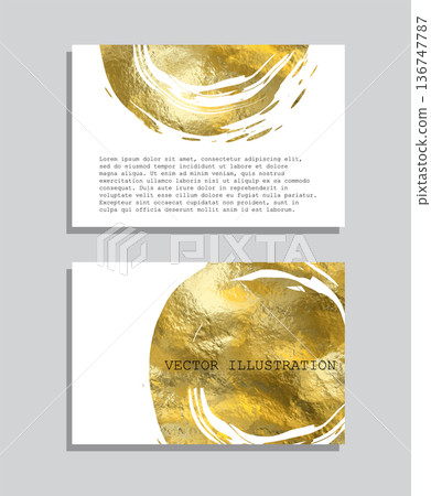Gold foil abstract grunge banner. Texture, gold foil effect background vector illustration. Gold foil abstract grunge banner. Texture, gold foil effect background vector illustration. 136747787