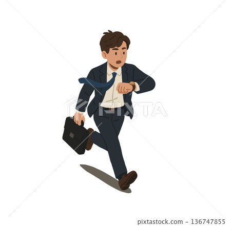 The man rushed off to work 136747855