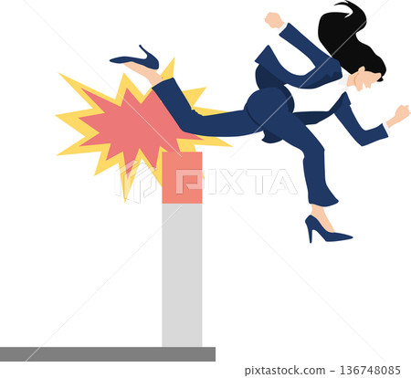 Illustration of a failed businesswoman 136748085