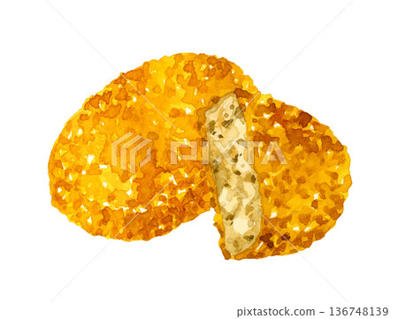 Croquette - Hand-drawn watercolor illustration of food and cuisine Croquette - Hand-drawn watercolor illustration of food and cuisine 136748139