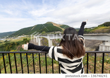 A woman who brushes her hair 136748241