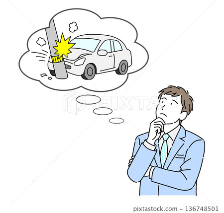 一名男子擔心交通事故 136748501