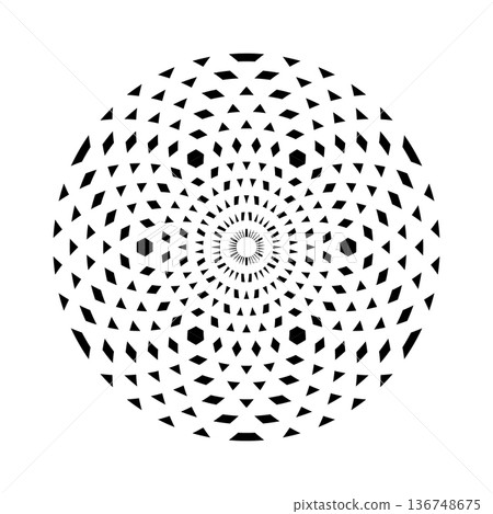 Abstract Geometric Radial Circle Dots Pattern. Abstract Geometric Radial Circle Dots Pattern. 136748675