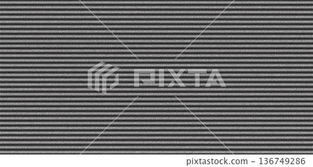 Black and white scanline halftone pattern background. Vector glitch texture of old TV screen with horizontal lines. Distorted electronic signal overlay for retro video effect and Y2K design. 136749286