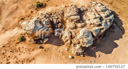 Texture rocks and cliffs background, geology theme, AI generated 136750127