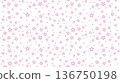 Small cherry blossom seamless pattern on white background 136750198