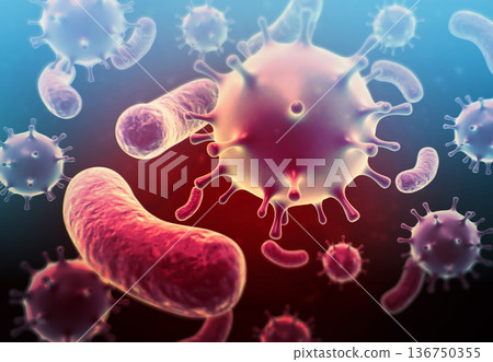 Virus ,bacteria in blood Virus ,bacteria in blood 136750355