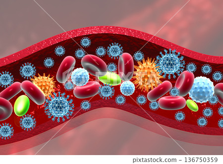 Virus in bloodstream Virus in bloodstream 136750359