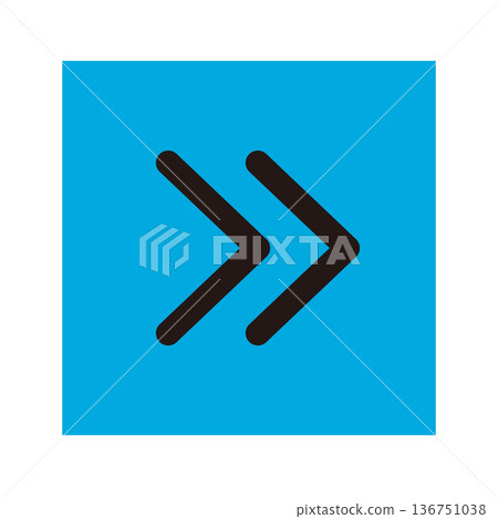 淺藍色帶黑色方形箭頭圖標 淺藍色帶黑色方形箭頭圖標 136751038