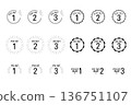 Point and number icon set 136751107