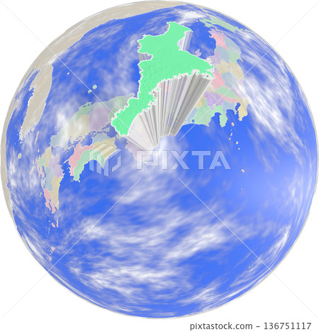 A planet-like map of Mie Prefecture seen from above the Earth 136751117