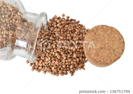 Dry buckwheat groats ready for cooking. Dry buckwheat groats ready for cooking. 136751799