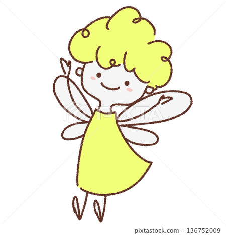Illustration of an angel facing forward 136752009