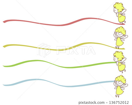 Angel and ribbon illustration set Angel and ribbon illustration set 136752012