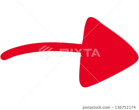 Illustration of a single-line hand-drawn arrow (red) Illustration of a single-line hand-drawn arrow (red) 136752174