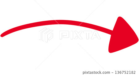 Illustration of a single-line hand-drawn arrow 9 (red) Illustration of a single-line hand-drawn arrow 9 (red) 136752182