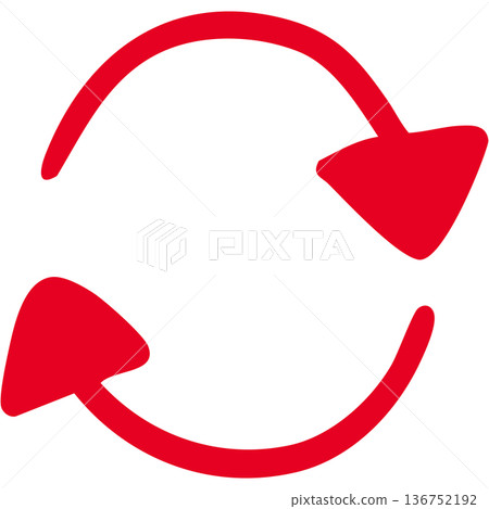 Illustration of a single-line hand-drawn arrow 19 (red) 136752192