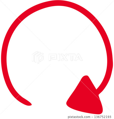 Illustration of a single-line hand-drawn arrow 20 (red) 136752193