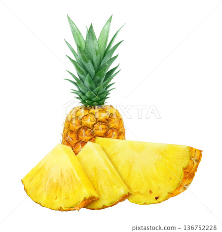 逼真的菠蘿插圖 136752228