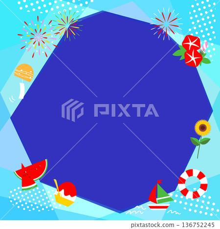 Refreshing wallpaper illustration material inspired by summer [square] 136752245