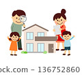 Family checking out house with magnifying glass 136752860