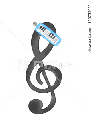 Musical notes with melodica 136753003