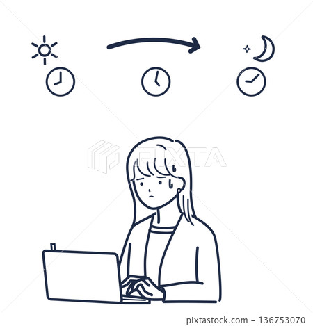 一位女士在繪圖會議前匆忙思考和整理文件。 136753070