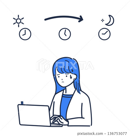 A woman panicking and thinking about documents before a meeting 136753077