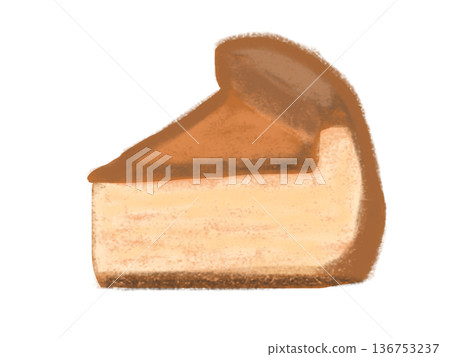 蠟筆畫的烤起司蛋糕插圖 136753237