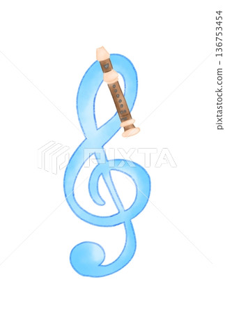 Musical notes with recorder Musical notes with recorder 136753454