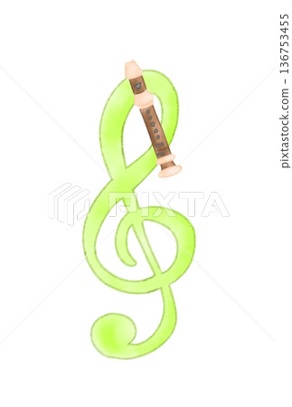 Musical notes with recorder 136753455