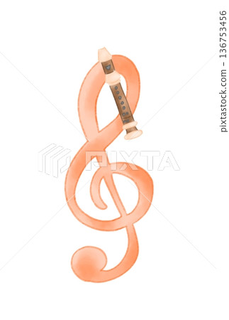 Musical notes with recorder Musical notes with recorder 136753456
