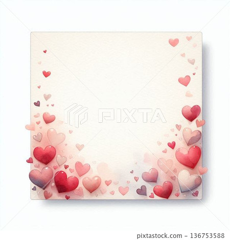 Frame decorated with hearts 136753588
