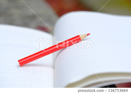 Autumn image material of notebook and maple leaves Autumn image material of notebook and maple leaves 136753664