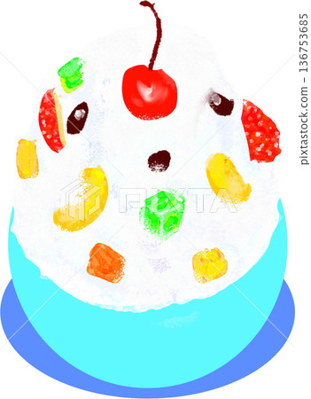 Polar bear shaved ice illustrations Polar bear shaved ice illustrations 136753685