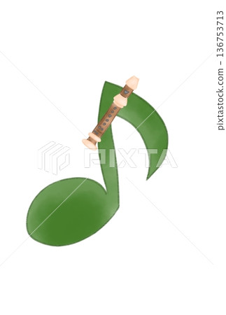 Musical notes with recorder Musical notes with recorder 136753713