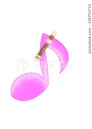 Musical notes with recorder 136753714