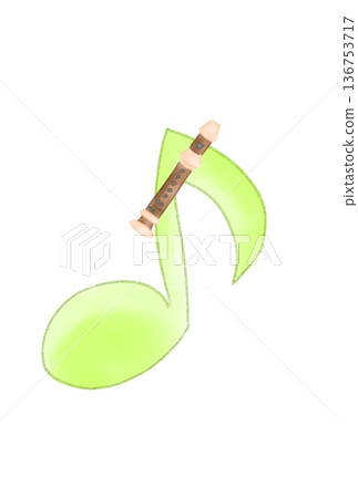 Musical notes with recorder 136753717