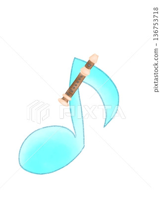 Musical notes with recorder 136753718