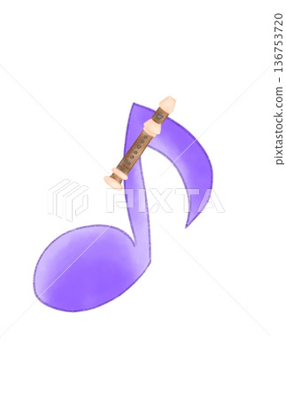 Musical notes with recorder Musical notes with recorder 136753720