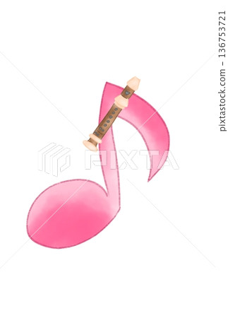 Musical notes with recorder 136753721