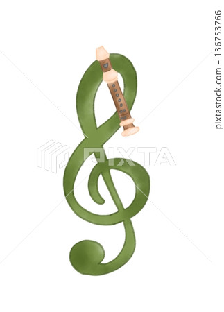 Musical notes with recorder Musical notes with recorder 136753766