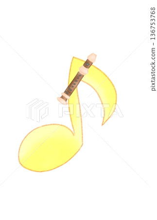 Musical notes with recorder 136753768