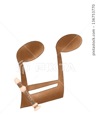 Musical notes with recorder 136753770