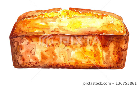 磅蛋糕插畫素材（食物，水彩） 136753861