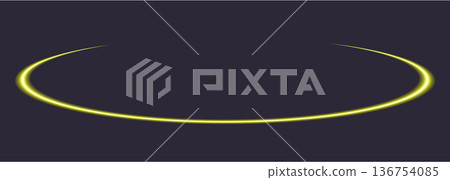 Glowing yellow halo in dark minimalistic design 136754085