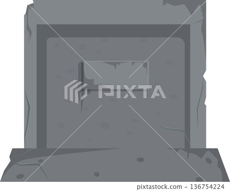 Old stone tombstone with blank plaque Old stone tombstone with blank plaque 136754224